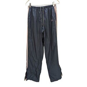 Adidas Women Black Pink 3 Stripe Straight Leg Track Running Pants Size Medium